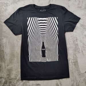 Coca Cola Coke Bottle Logo Psychedelic‎ Optical Illusion T-Shirt Size Small